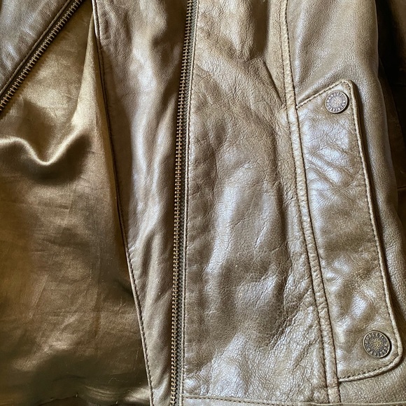 Sage Green Goatskin Leather Harley Davidson Jacket - Picture 8 of 12
